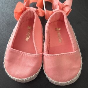 EUC GAP Coral Summer Baby Shoes with Bows 3-6mo